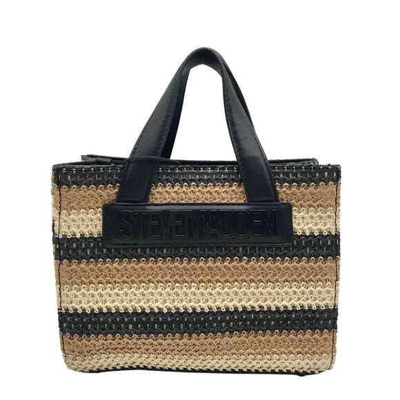 Steve Madden Beige Raffia Bflores Mini Tote With Wallet - Picture 1 of 12